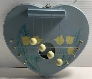 Wooden Heart Chime, 8.75” T X 10.25” W. Inches. Makes Lovely Chimes Of Music. - Picture 1 of 11