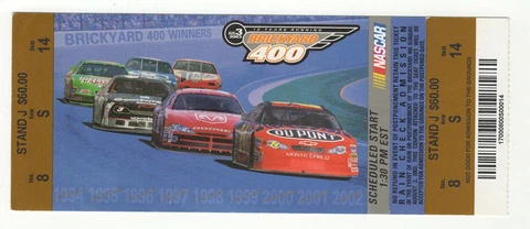 2003 Brickyard Allstate 400 Ticket Stub NASCAR Kevin Harvick small crease Cover
