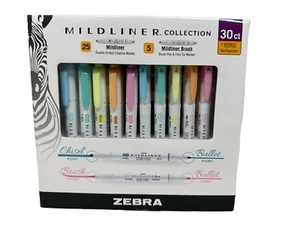 Paquete de 30 marcadores creativos de doble extremo Zebra Mildliner **totalmente nuevos** - Imagen 1 de 4