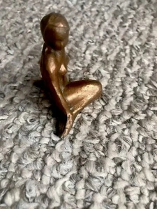 Antique Copper Color Metal Nude  Lady Girl Metal - Picture 1 of 4