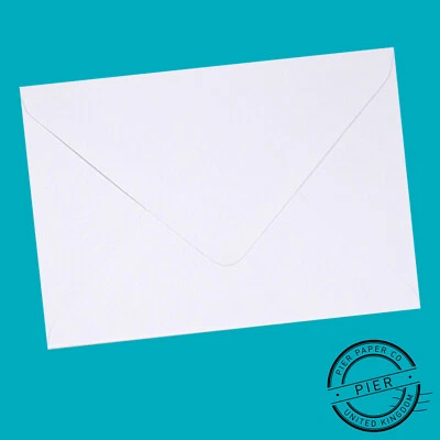 100 x 5”x 7” Envelopes White 100gsm Greetings Card Style by Pier Paper Co.