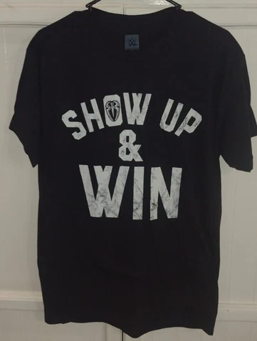 Mens WWE Authentic Short Sleeve T-shirt, Roman Reigns, 100% Cotton, Black, Sz M Cover