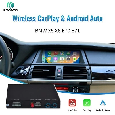 Per BMW X5 E70 X6 E71 CIC Wireless CarPlay Android Interfaccia Auto Specchio Box - Immagine 1 di 4