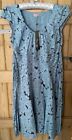 Phase Eight Cotton & Viscose Fit & Flare Floral Sash Dress Blue,Brown Uk 14, New
