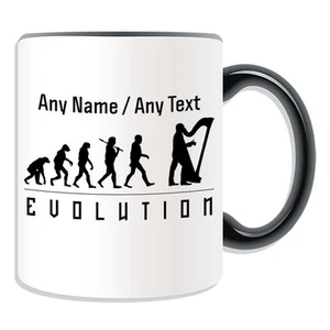 Personalised Gift Harp Mug Money Box Cup Evolution Design Art Music Band Name - Picture 1 of 21