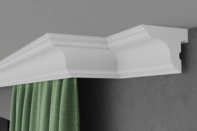 ELHARE Barre en Stuc Rail de Rideau LED Barre Murale Tringle à Rideau Indirec... - Photo 1/4