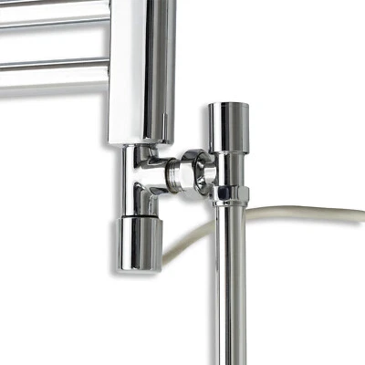 Chrome Dual Fuel Kit Conversion for Heated Towel Rail Radiator Element Electric
