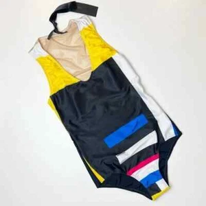 Traje de baño DANIELA CORTE para mujer talla XS multicolor geométrico de una pieza malla trasera - Imagen 1 de 11
