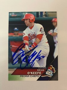 Brian O'keefe 2017 Signed Peoria Chiefs Team Card 