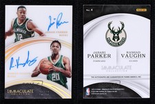 2015-16 Panini Immaculate Dual /49 Jabari Parker Rashad Vaughn #4 Rookie Auto RC