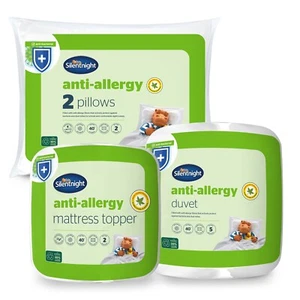 Silentnight Anti Allergy Pillows Duvet Topper Set Soft Single Double King Super - Picture 1 of 9