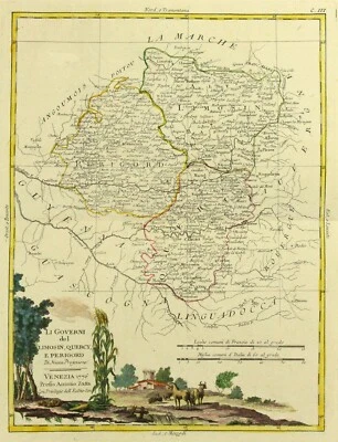 = 1776 Map of Limousin France by Antonio Zatta (1722-1804) Atlante Novissimo - Image 1 of 4