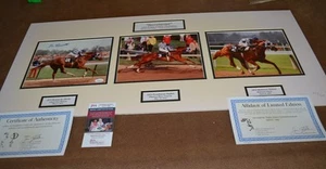 Ron Turcotte Autographed Secretariat Tripe Crown Photo Piece JSA Authentication - Picture 1 of 5