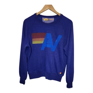 Aviator Nation Logo Crewneck Sweatshirt Relaxed Grape Purple Womens XS  - Picture 1 of 13