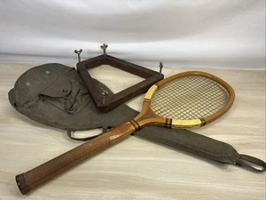 Imperial~Davega~Vintage Wooden Tennis Racquet With Frame And Cover One Of A Kind - Picture 1 of 23
