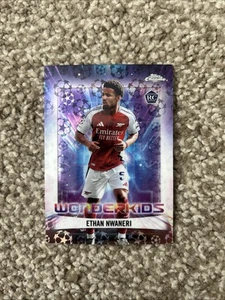 2024/25 Topps UEFA UCC Chrome Logofractor Ethan Nwaneri Wonderkids Rookie - Picture 1 of 2