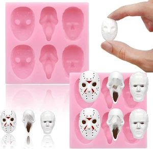 Halloween Molds Silicone for Chocolate,6 Cavities Halloween Large Scary Movie Ch - Picture 1 of 9