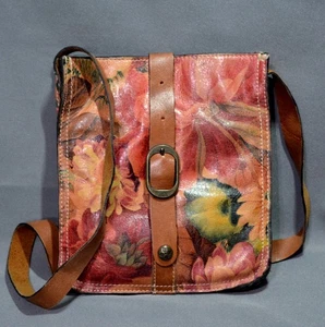 Patricia Nash Venezia Umhängetasche Handtasche Blumenmuster Leder - Bild 1 von 6