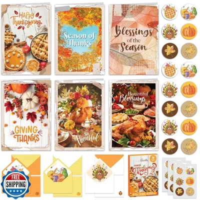 Paquete decorativo de 18 tarjetas de feliz acción de gracias de 5x7 pulgadas con sobres a Foto 1 de 4