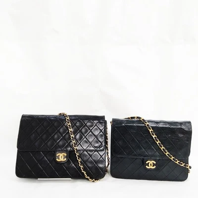 NO TARIFF Chanel  Shoulder Bag 2 set Black Lamb Skin 1024662 - Image 1 of 4