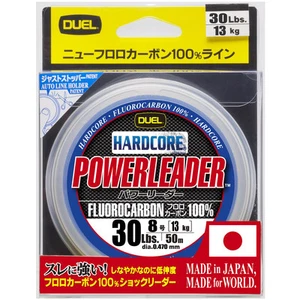 DUEL HARDCORE Fluoroline 30Lbs. HARDCORE POWERLEADER FC 50m 30LbS. Natural Clear - Picture 1 of 4