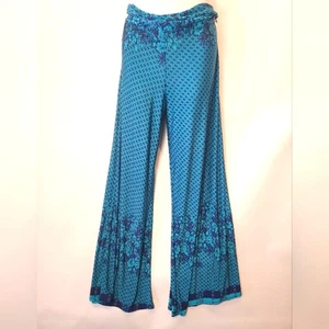 Boho Wide Leg Pants Retro Y2K Festival Vibed Stretchy Palazzo Pants Size XXL - Picture 1 of 6