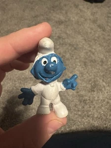 Smurfs Vintage 1965 Astro Smurf Astronaut Figurine Peyo Schleich (No Helmet) - Picture 1 of 2