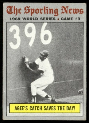 1970 Topps Serie Mundial Juego 3 - ¡La captura de Agee salva el día! (Tinta en la parte posterior) Nuevo Foto 1 de 2