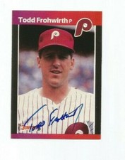 TODD FROHWIRTH (Philadelphia Phillies) 1989 DONRUSS AUTOGRAPHED CARD #587