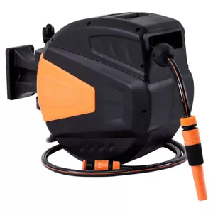 More details for auto reel 10/15/20/30m garden hose wall mounted retractable rewind water spray