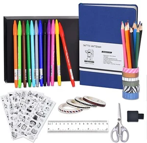 Blaues Set A5 Hardcover Notizbuch für Journal dickes 120g Papier, gepunktete Seite - Bild 1 von 12