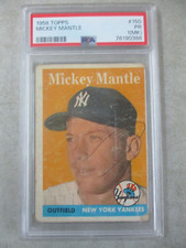 VINTAGE 1958 TOPPS BASEBALL MICKEY MANTLE #150 PR 1 (MK) PSA GRADED CARD