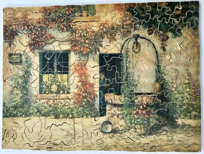 VINTAGE 104 PC 13 X 9-1/2 INCH HANDMADE WOOD PUZZLE  BY CHARLES H DAVIDSON - Image 1 of 4