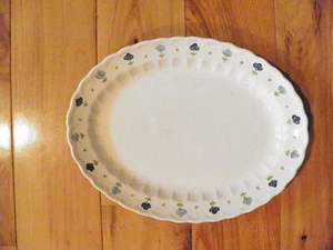 Floral Trim True Blue Vernon Ware by Metlox, Oval Serving Platter 12 1/4” - Picture 1 of 12