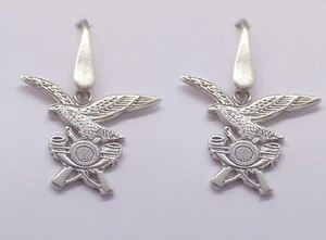 Ohrringe Mit Abzeichen Der Gebirgsjäger aus Silber 925 - Symbol Bundeswehr - Picture 1 of 3