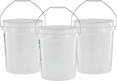Argee RG5700 4.25 Gallon Plastic Bucket - White (Pack of 3) - Image 1 of 4