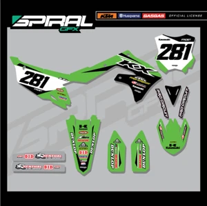 Custom MX Graphics Kit Kawasaki KXF 250 450 MXGP 2019 2020 2021 - Picture 1 of 5