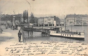 CPA SUISSE GENEVE LES QUAIS - Picture 1 of 1