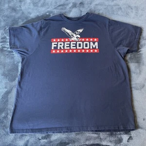 Celebrate Patriotic Freedom Men’s Blue Short Sleeve T-Shirt 2XL 50-52 - Picture 1 of 8