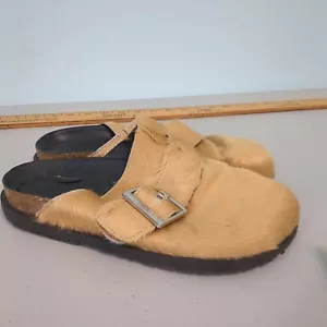 Zara Hellbraun Pony Kuhfell Schnallendetails Pantoletten Clogs Schuhe 38 US 8 - Bild 1 von 3