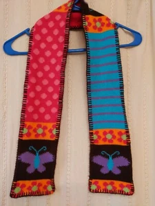 Jumping Beans Scarf Accessory Girls Fleece Lined Colorful Knit Butterflies - Picture 1 of 3