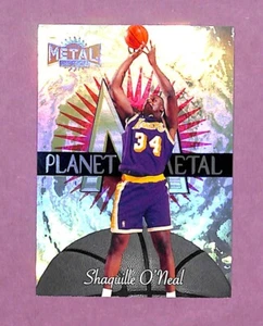 1997-98 Skybox Metal Universe Shaquille O'Neal Planet Metal 4 Los Angeles Lakers - Foto 1 di 2