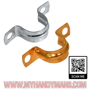 10 soportes de tubería de 15 mm, 22 mm, cromo, cobre, cinta de montar - Imagen 1 de 5