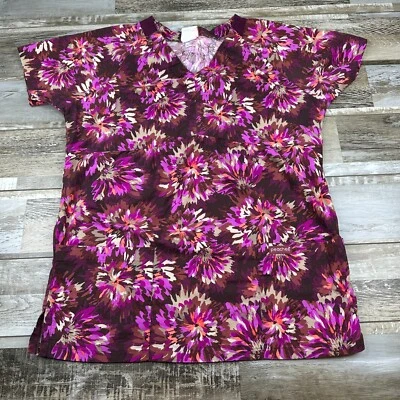 Женские персики скраб верхний короткий рукав фиолетовый медсестра медицинский - Изображение 1 из 4