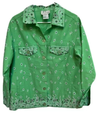 Women's The Quacker Factory Green Embellished Jacket - Medium - Image 1 of 4