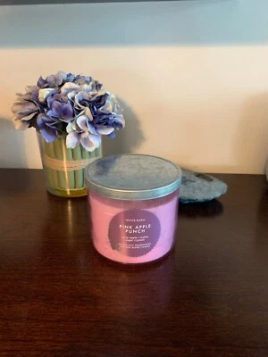 BATH AND BODY WORKS White Barn Pink Apple Punch 3 Wick Candle With Lid - Image 1 of 2