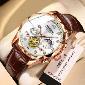 2023 New Mens Watches Waterproof Luxury Leather Casual Quartz Watch Men's Sport - Picture 1 of 27