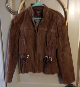 VS2 By Vakko XL Dark Brown Seude Womans Jacket - Picture 1 of 4