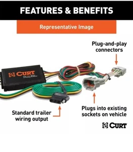 CURT 56299 Custom Wiring Harness, 4-Way Flat for Select Honda Accord Sedan - Bild 1 von 6