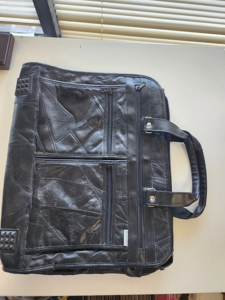 Совершенно итальянский кожаный портфель Maxam с мозаичным дизайном дорожек 16 дюймов - Изображение 1 из 4